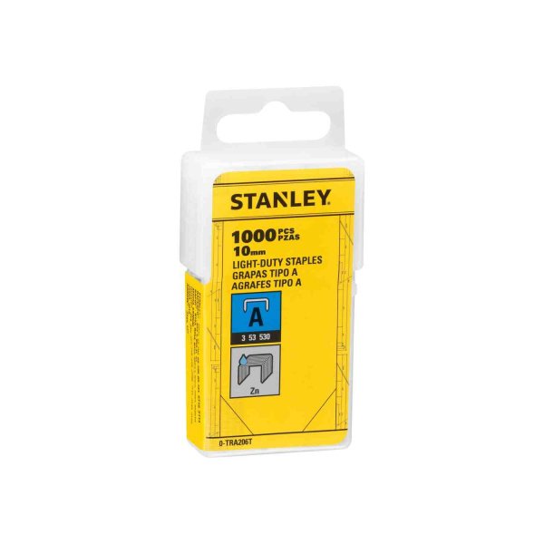Скоби тип А висотою 10 мм, для степлера ручного Light Duty, в упаковці 1000 шт STANLEY 1-TRA206T