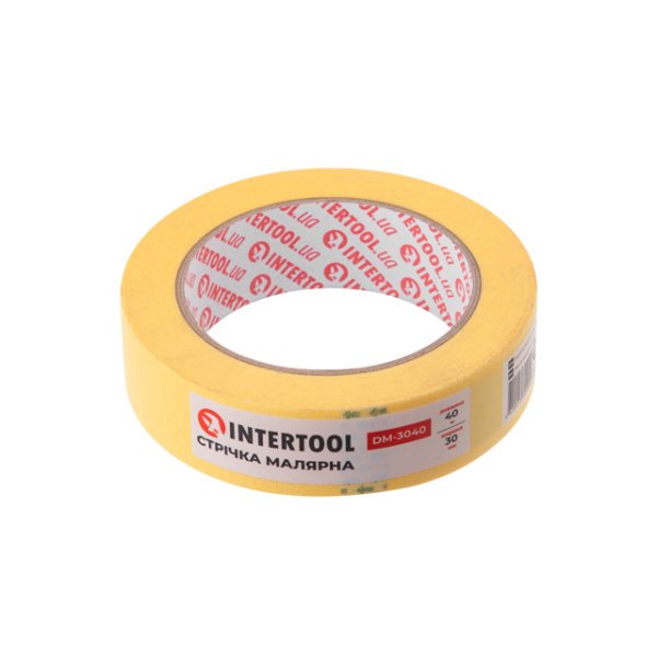 Стрічка малярська 30 мм, 40 м, жовта INTERTOOL DM-3040