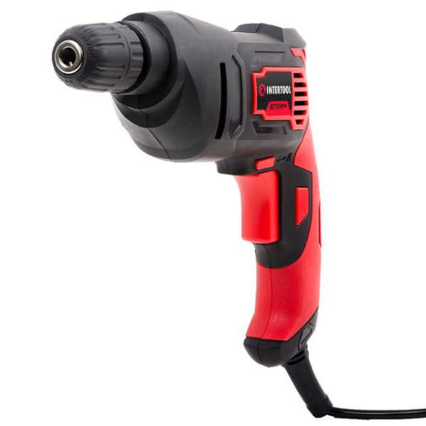 Дриль електричний, 0,5 кВт, 0-2400 об/хв, 0,8-10 мм, швидкозатискний патрон, реверс INTERTOOL WT-0115