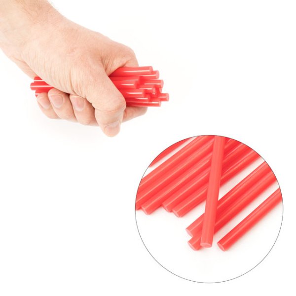 Комплект клейових стрижнів червоних, 7,4×100 мм, 12 шт. INTERTOOL RT-1043