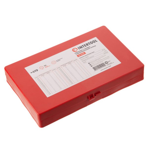 Комплект гумових ущільнювальних кілець, 419 од, зелені INTERTOOL AT-5419