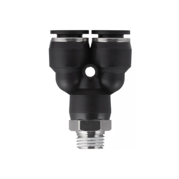 З'єднання цангове Y-образне для поліуретанових та ін. шлангів 10×10 мм, 1/4" зовнішня різьба INTERTOOL PT-2378