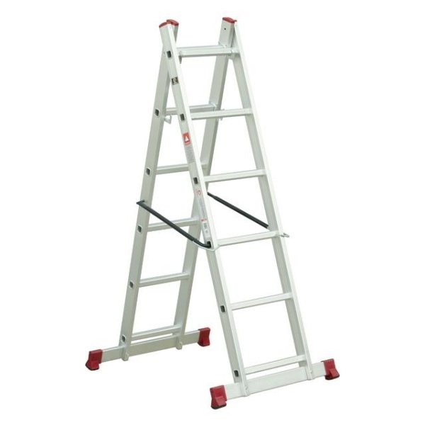 Драбина-поміст, 2×6 сходинок, алюміній, 150 кг INTERTOOL LT-0027