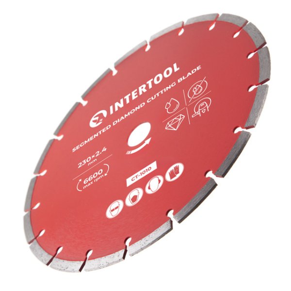 Диск відрізний сегментний алмазний, 230мм, 22-24% INTERTOOL CT-1010