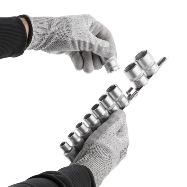 Набір шестигранних головок на планці, 1/2", 10 од. (10, 11, 12, 13, 14, 15, 17, 19, 22, 24 мм) INTERTOOL ET-6011