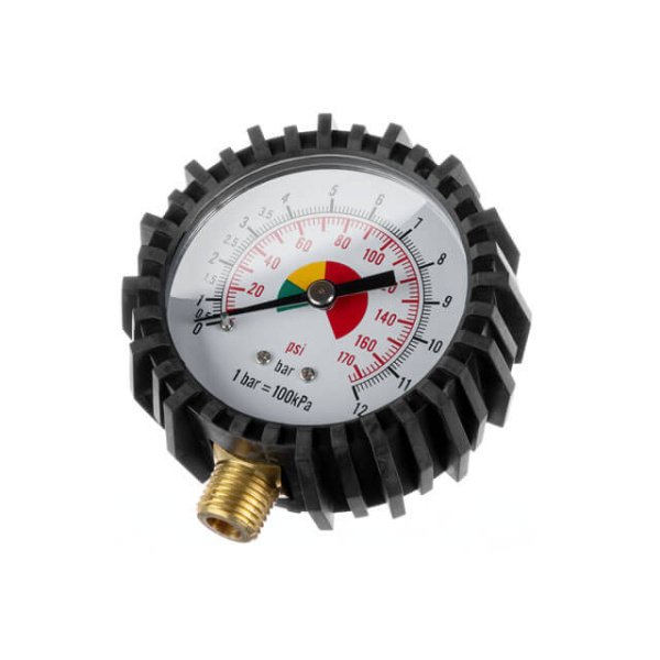 Манометр до пістолету для підкачування коліс 1/4", 63 мм, з гумовим покриттям INTERTOOL PT-0502