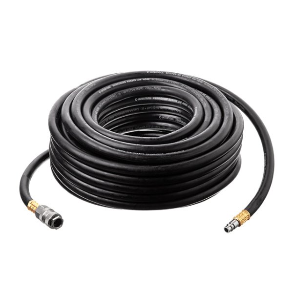 Шланг гумовий повітряний армований до 20 атм 8 x 15 мм 20м зі швидкороз'ємними з'єднаннями INTERTOOL PT-1732