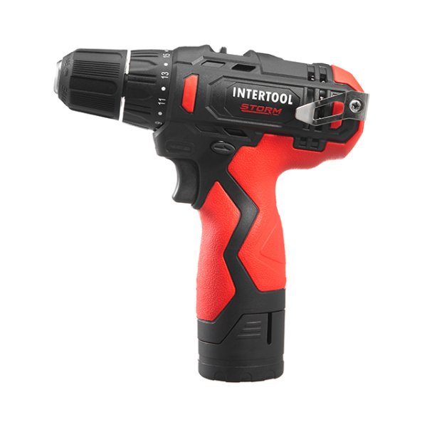 Дриль-шурупокрут акумуляторний, 12 В, 30 Nm, 0-350/0-1300 об/хв, патрон 0,8-10 мм, 2,0 Аг INTERTOOL WT-0310