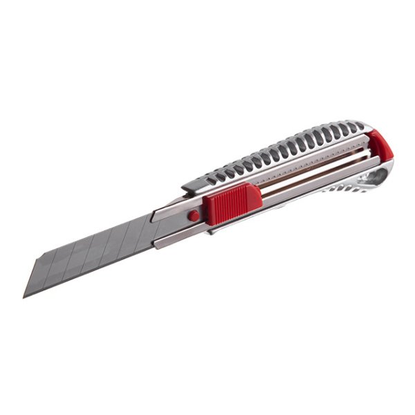 Ніж сегментний, 18 мм, металева напрямна, протиковзний корпус INTERTOOL HT-0504