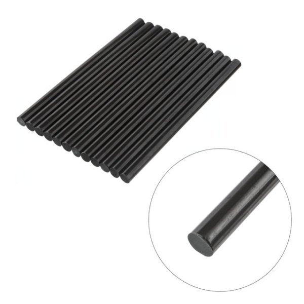 Комплект клейових стрижнів чорних, 11,2×200 мм, 12 шт. INTERTOOL RT-1023