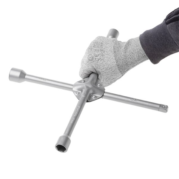 Ключ балонний хрестовий, укріплений, 1/2", 355×16 мм, 17×19×22 мм INTERTOOL HT-1602