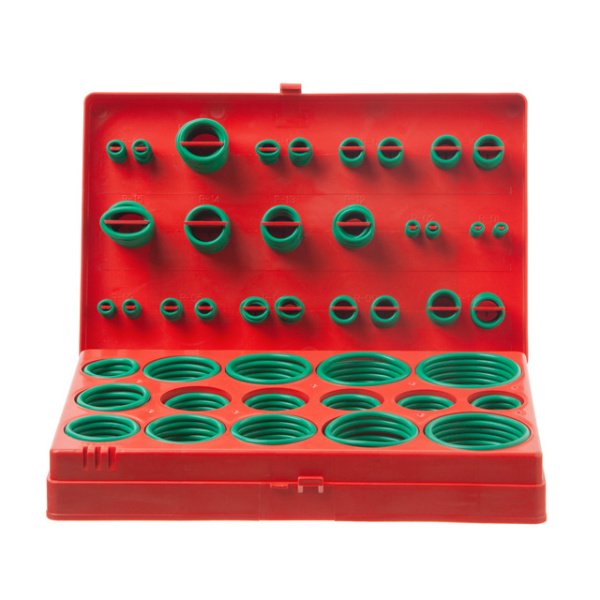 Комплект гумових ущільнювальних кілець, 419 од, зелені INTERTOOL AT-5419