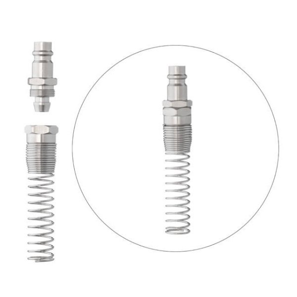 Перехідник з пружиною зі спірального або прямого шланга 8х12 мм на відповідну частину швидкороз'ємного з'єднання INTERTOOL PT-1837