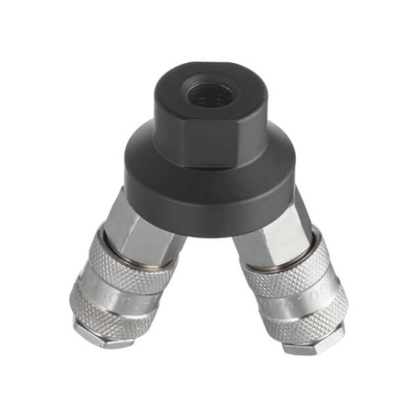 Розгалужувач повітря 1/4 "на 2 виходи, V-подібний, 10 bar, зі швидкороз'ємними з'єднаннями INTERTOOL PT-1852