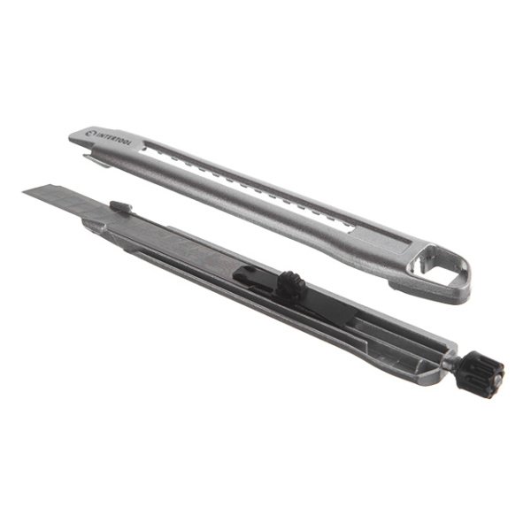 Ніж сегментний, 9 мм, металевий, посилений, гвинтова фіксація INTERTOOL HT-0509