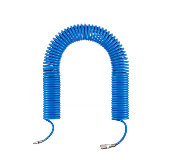 Шланг спіральний поліуретановий 6,5×10 мм, 15 м, зі швидкороз'ємними з'єднаннями INTERTOOL PT-1712