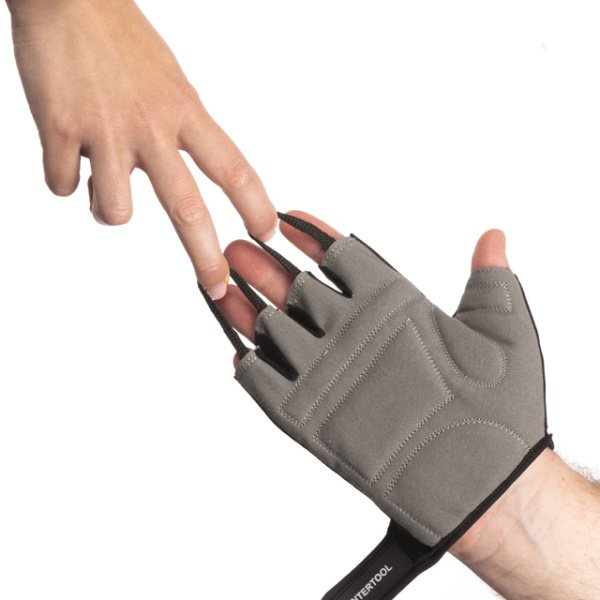 Рукавичка без пальців, еко шкіра "amara", захисні вставки на долоні, вставки з лайкри на тильній стороні, фіксація ремінцем на липучці, 10" INTERTOOL SP-0146