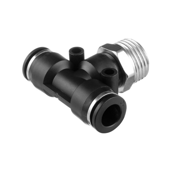 З'єднання цангове Т-образне для поліуретанових та ін. шлангів 10×10 мм, 1/2" зовнішня різьба INTERTOOL PT-2363