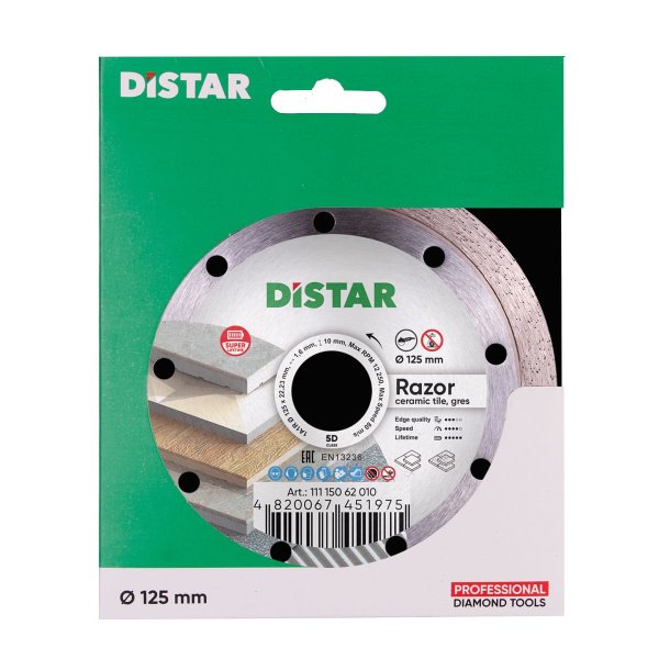 Круг алмазний вiдрiзний Distar 1A1R 125x1,6x10x22,23 Razor