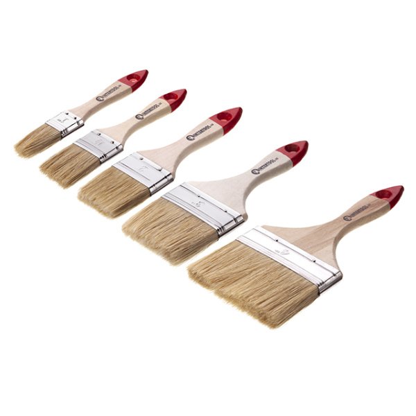 Набір пензлів флейцевих, 5 шт. (25, 38, 50, 76, 102 мм) INTERTOOL KT-1005