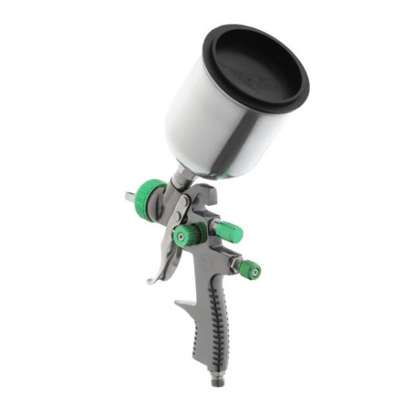 Фарбопульт пневматичний LVLP GREEN, професійний, форсунка: 1,3 мм, верхній металевий бачок: 600 мл, 1,5 бар INTERTOOL PT-0131