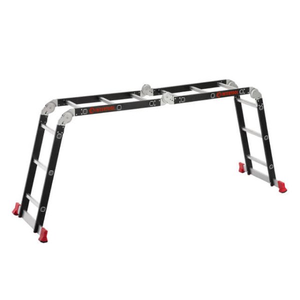 Драбина багатофункціональна трансформер, 4×3 сходинки, сталевий профіль, 3,38 м, 150 кг INTERTOOL LT-0023