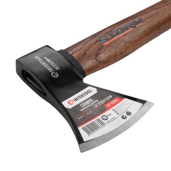 Сокира 600 г, карбонізована ручка, 48-57 HRC STORM INTERTOOL HT-0266