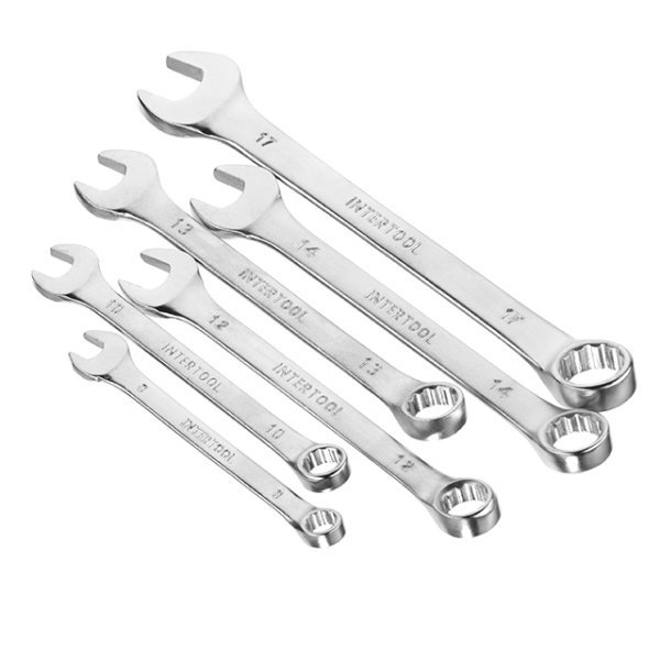 Набір ключів комбінованих, 6 шт., 8-17 мм, Cr-V INTERTOOL HT-1201