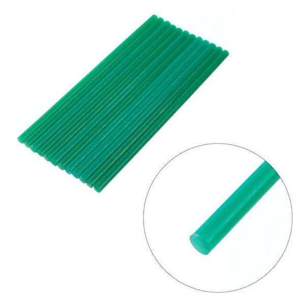 Комплект клейових стрижнів зелених, 7,4×200 мм, 12 шт. INTERTOOL RT-1059