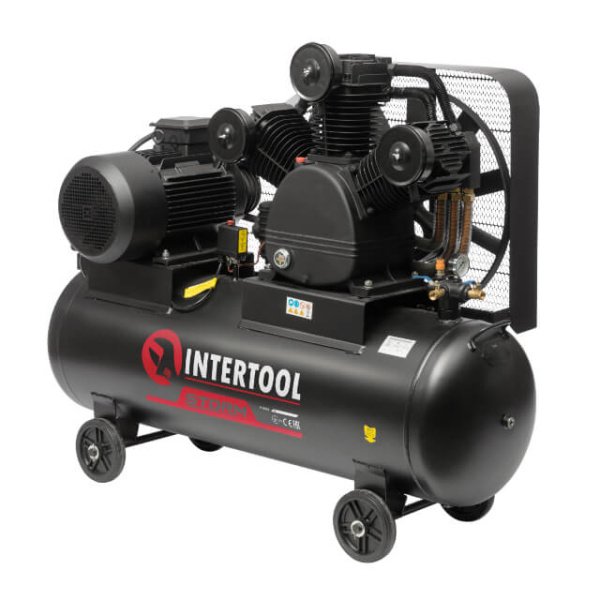 Компресор 300 л, 15 кВт, 380 В, 10 aтм, 2000 л/хв., 3 циліндри INTERTOOL PT-0052