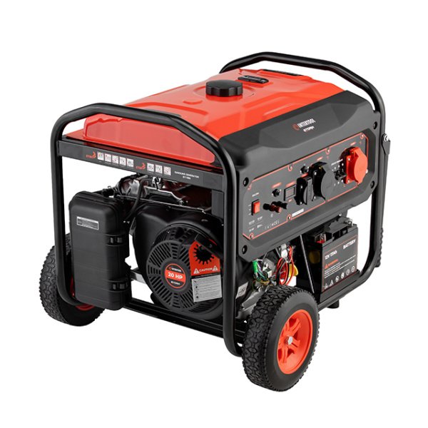 Генератор бензиновий 9/10 кВт, 400/230 В, DUAL POWER, бак 25 л, електро/ручний старт, мідна обмотка, STORM INTERTOOL DT-1196