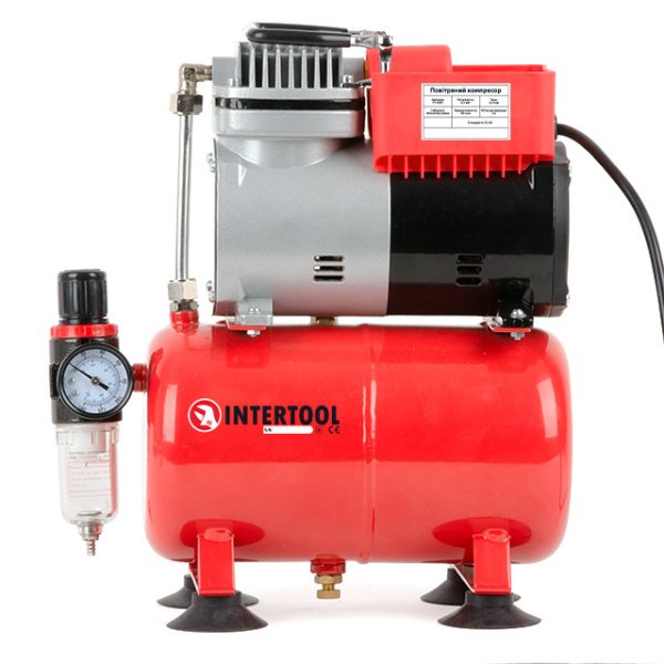 Компресор безмасляний 3 л, 0,3 кВт, 220 В, 3,2атм, 45л / хв INTERTOOL PT-0001