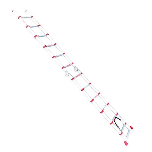 Драбина алюмінієва універсальна розкладна телескопічна, 12 сход., 3,85 м, 150 кг INTERTOOL LT-3039