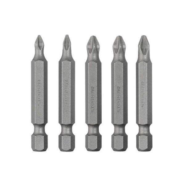 Набір викруткових насадок, PH1, PH2, PZ1, PZ2, 1/4"×50 мм, ACR, S2, 5 од., STORM INTERTOOL VT-0205
