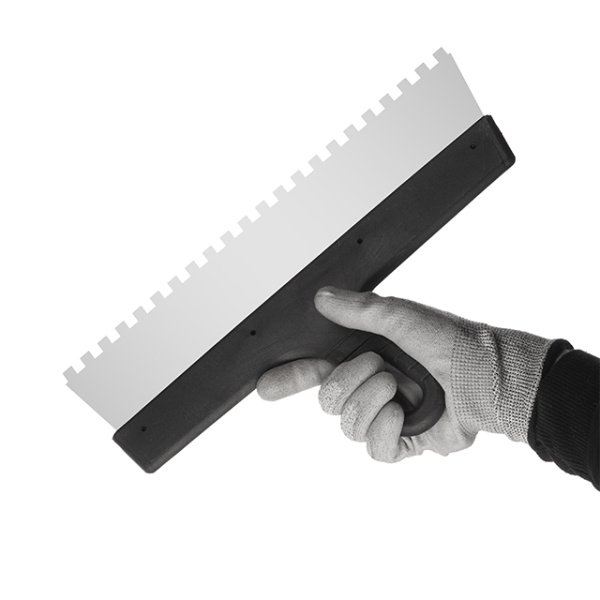 Шпатель із нержавіючої сталі, 350 мм, зуб: 8×8 мм INTERTOOL KT-2358