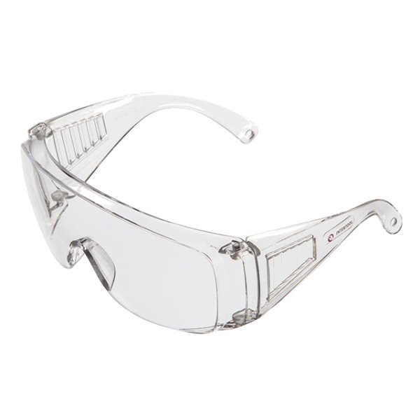 Окуляри захисні, прозорі, лінзи полікарбонат, заушники полікарбонат, захист від удару, оптичний клас 1 INTERTOOL SP-0081