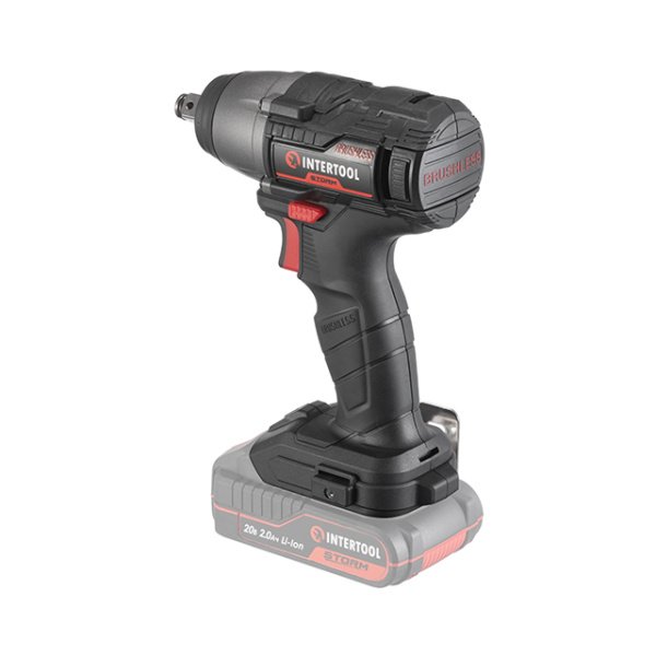 Гайкокрут ударний акумуляторний безщітковий 20 В, 300 Nm, 0-2500 об/хв, 0-3000 уд/хв, 1/2", без ЗП та АКБ INTERTOOL WT-9364