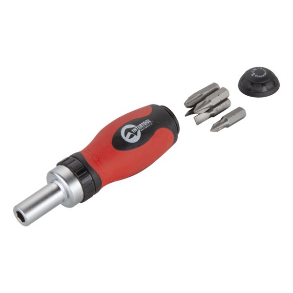 Викрутка реверсивна міні з комплектом насадок 5 од. INTERTOOL VT-1005