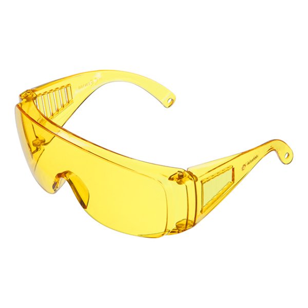 Окуляри захисні, жовті, лінзи полікарбонат, заушники полікарбонат, захист від удару, оптичний клас 1 INTERTOOL SP-0082