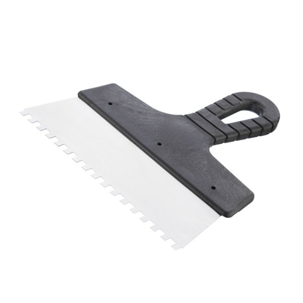 Шпатель із нержавіючої сталі, 200 мм, зуб: 6×6 мм INTERTOOL KT-2206