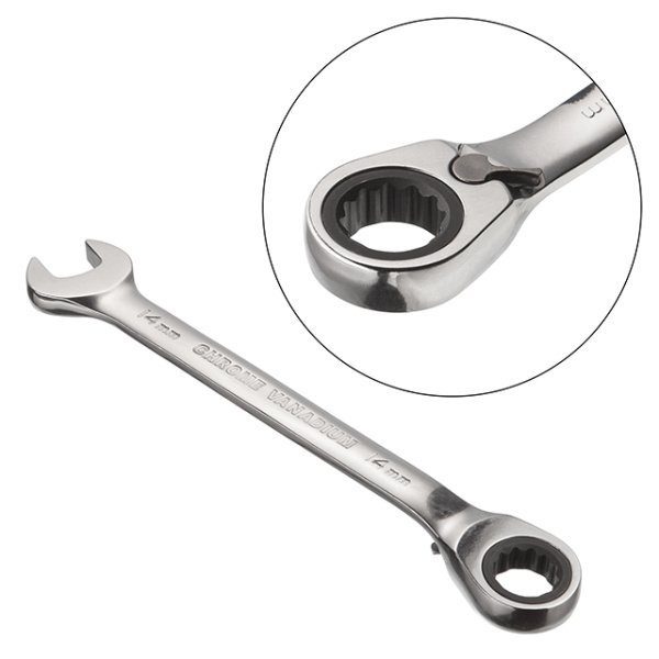 Ключ комбінований із тріскачкою 14 мм, CrV, PROF DIN3113 INTERTOOL XT-1314