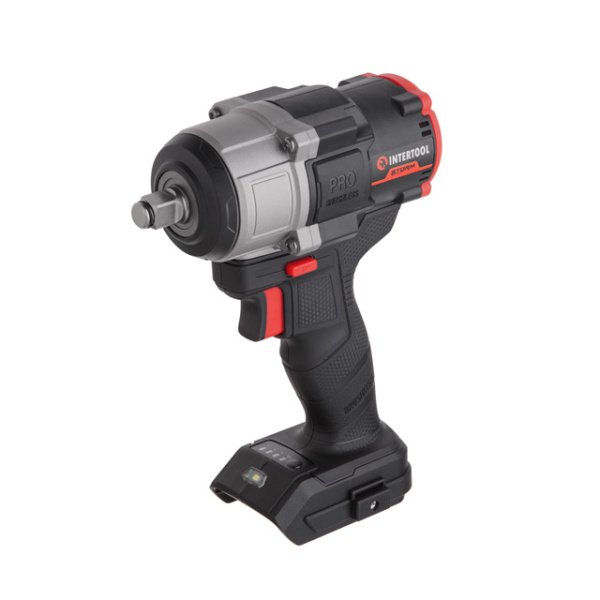 Гайкокрут ударний акумуляторний з безщітковим двигуном 20 В, 800 Nm, 0-950/1500/2200 об/хв, 0-1300/1850/2900 уд/хв, 1/2", без ЗП та АКБ INTERTOOL WT-9368