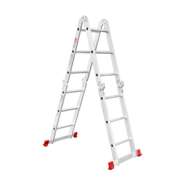 Драбина алюмінієва багатофункціональна трансформер, 4×3 сходинки, 3,50 м, 150 кг INTERTOOL LT-0030