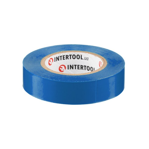 Стрічка ізоляційна 0.15mm * 17mm * 15m синя INTERTOOL IT-0015
