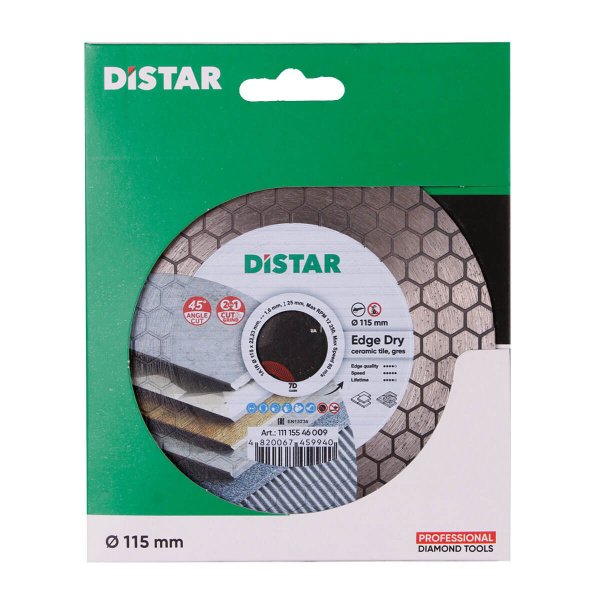 Круг алмазний вiдрiзний Distar 1A1R 115x1,6/1,2x25x22,23 Edge Dry