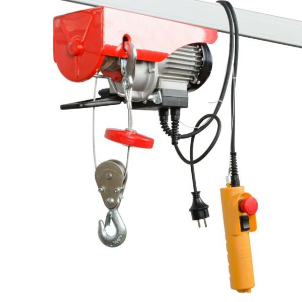 Лебідка електрична, 230 В, 0,5 кВт, 125/250 кг, трос: 3,0 мм × 12 м INTERTOOL GT1481