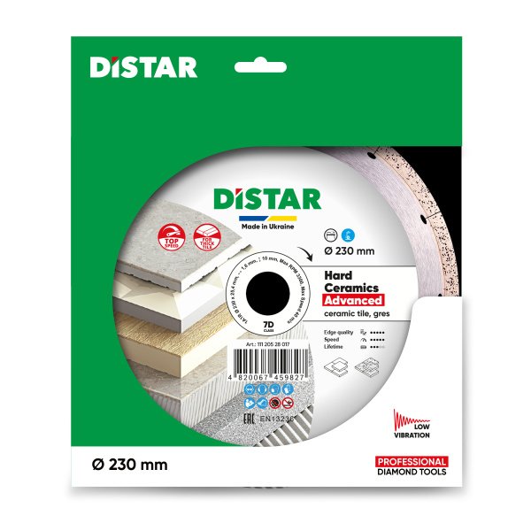 Круг алмазний вiдрiзний Distar 1A1R 230x1,6/1,2x10x25,4 Hard ceramics Advanced