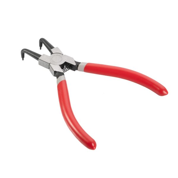 Щипці для зняття та установки стопорных кілець 150мм, вигнуті на стиск INTERTOOL HT-7006