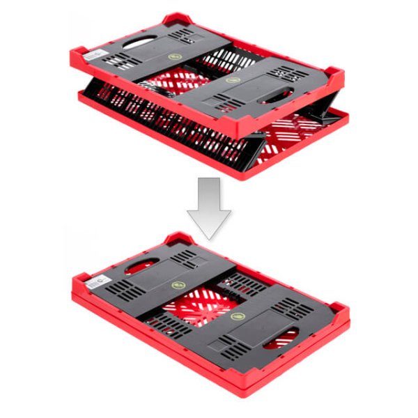 Ящик складаний, пластиковий, завантаження 30 кг, 47 л, 600*400*260 мм, матеріал 100% первинний харчовий ПЕ INTERTOOL BX-6426