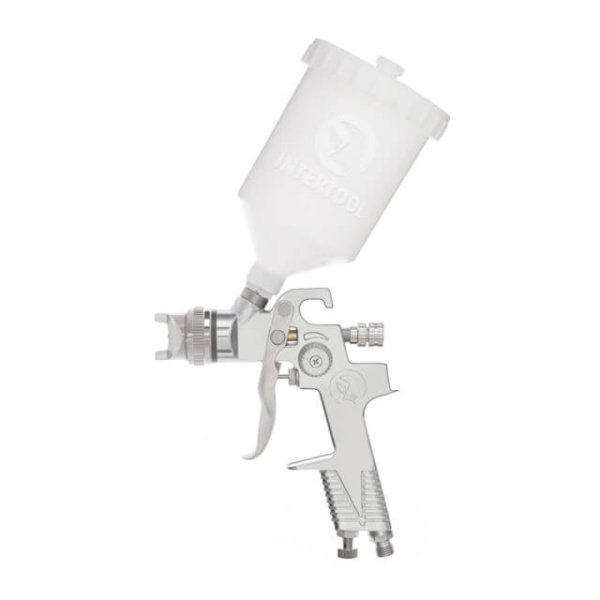 Фарбопульт пневматичний HVLP, форсунка: 1,3 мм, верхній пластиковий бачок: 600 мл, 3 бар INTERTOOL PT-0106
